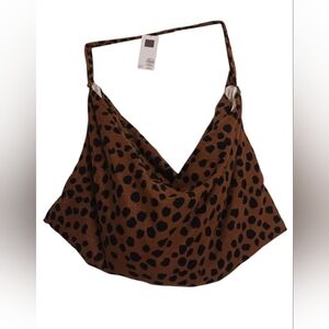 NWT OLD NAVY BROWN LEOPARD PRINTED LOOP-TERRY BEACH TOWEL & BAG SET 2 IN 1